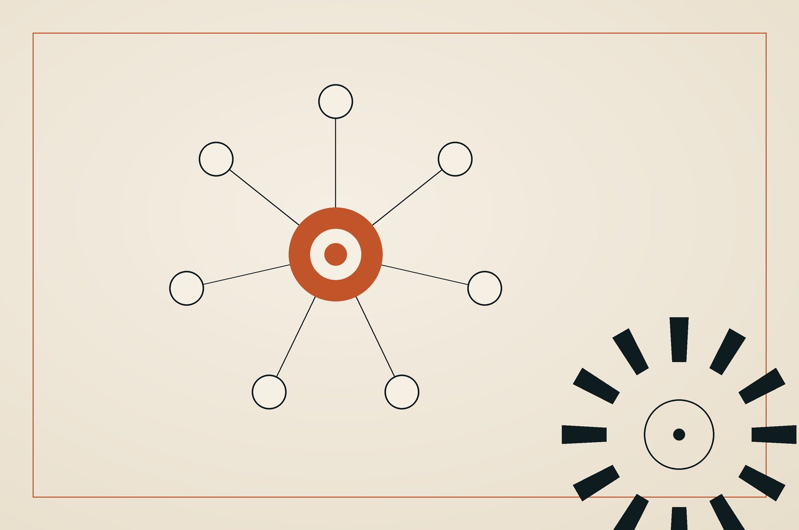 Agent IA central connecté à ses outils — schéma nodal éditorial Noria.